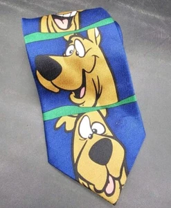 Scooby-Doo Cartoon Network Tie Necktie 61" Funny Faces Blue - Picture 1 of 4