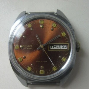 SLAVA Vintage Soviet Mechanical Russian Automatic Watch, Chrome Plated. - Picture 1 of 10