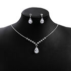 3pcs Luxury Simple Rhinestone Necklace Earrings Fashion Exquisite Jewelry Set Ft