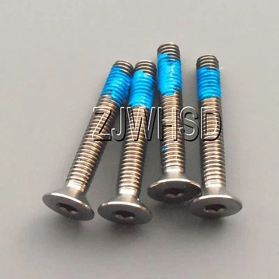 4pcs M3 x 20 Ti tanium Screw Bolt Allen hex Socket Flat head with ThreadLocker - Image 1 of 2