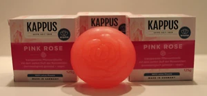 Kappus Pink Rose transparente Pflanzenölseife 3 x 125 g = 375 g - Bild 1 von 3