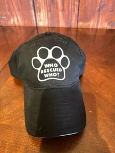 "Who Rescued Who?" Black Baseball Cap By TheAlabamaGirl - Picture 1 of 4