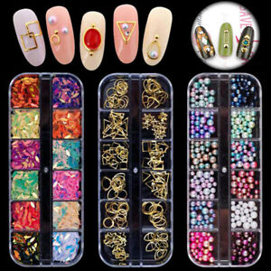 3D Nail Art Rhinestones Glitters Beads Sequins Acrylic Decoration Tips Manicure