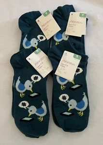 4 NEUE Xhilaration Damensocken tief geschnitten Urlaub Vögel Strumpf Stofftiere 4-10 blau - Bild 1 von 4