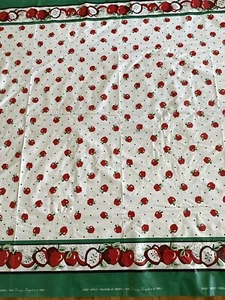 Vintage DAISY KINGDOM Apples VINYL TABLE Cover #9201 FLANNEL BACK 5 1/4 Yds x60” - Picture 1 of 8