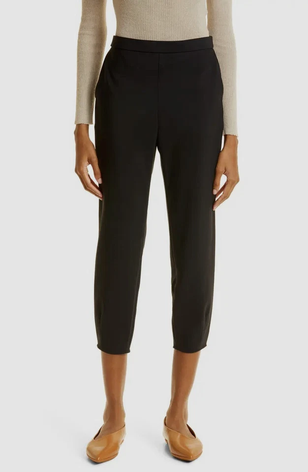 Theory Womens Black Precision Tapered Leg Ponte Crop Pants Petite Size P