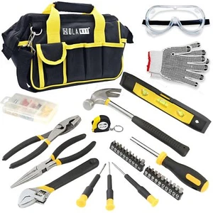 House Tool Kit 64-Piece Home Tool Set with 18-Pocket Tool Bag and Shoulder St... - Picture 1 of 7
