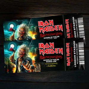 Iron Maiden Mock Ticket Run For Your Lives Tour | Personalized Gift Reveal - Picture 1 of 10