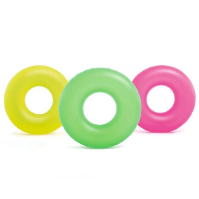 3x Intex 91cm Neon Frost Inflatable Tubes Swim Rings Pool/Beach Kids Float Asst - image 1 of 4
