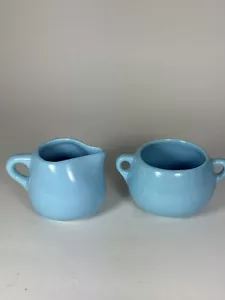 Zucchero e crema vintage Arkansas Pottery Camark Aqua 897 e 898 USA - Foto 1 di 9
