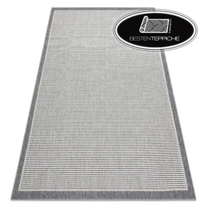 Alfombra moderna SISAL "SPRING" líneas marco enroscado - gris mejor calidad - Imagen 1 de 6
