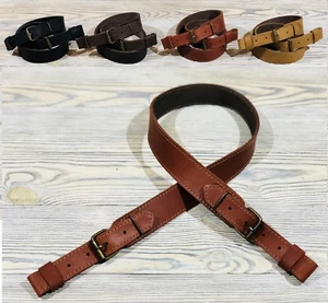 Leder Flinte Gewehrschlinge Riemenleiste verstellbar 78cm - 98cm echtes Wildleder gepolstert - Bild 1 von 20