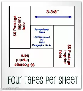 1/4 Case = 10 boxes = 6,000 labels Standard Size 5X5 Pinwheel Postage Meter Tape - Picture 1 of 6