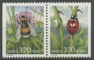 Norwegen 1997 Tiere Insekten Hummel Marienkäfer 1235/36 postfrisch - Bild 1 von 1