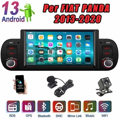 7" Android 13 For Fiat Panda 2013-2020 Apple Carplay Car Stereo Radio GPS Camera - Image 1 of 4
