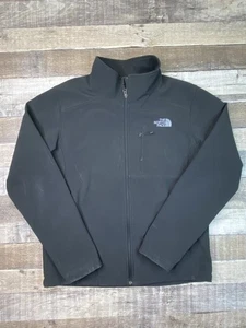 North Face Jacket Mens Medium Black Fleece Windwall Softshell Full Zip Has Marks - Picture 1 of 12