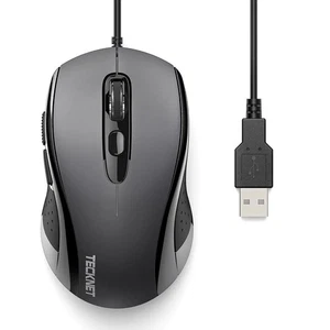 TECKNET Computer Wired Mouse, USB Mice for Laptop with 6-Button, 3600DPI Optical - Picture 1 of 3
