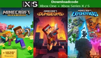 NEU für XBOX One Series X S Minecraft Triple Bundle +1020 Minecoins Downloadcode - Bild 1 von 4
