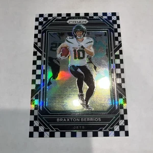 2022 Panini Prizm - Braxton Berrios #227 Black & White Checker Prizm Jets - Foto 1 di 8