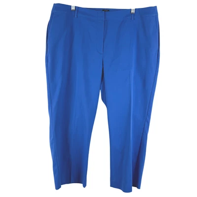 Talbots Chelsea Cropped Pants Womens 18W Blue Solid Cotton Blend NWT PT-2622 - Image 1 of 4