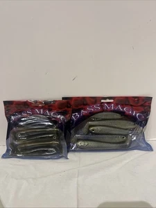 (2) Luck E Strike Bass Magic SWIMBAIT 4.5” Watermelon Shad 5.5” Natural Perch - Picture 1 of 5