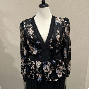 NWT BCBG MAXAZRIA Zipper Back Peplum Top Sz XL. $178 - Picture 1 of 8