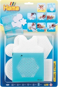 Hama Perlen Stiftplatten 5er Set Midi-Perlen Motive weiß inkl. Haftfolie - Bild 1 von 2