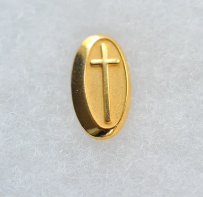 Pin de solapa de cruz relleno de oro 1/10 10K fe religiosa fe cristiana CD16 Foto 1 de 4
