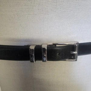 Fatto a mano in Italia echt italienisches schwarzes Leder 1-1/4" breiter Gürtel 42/105 - Bild 1 von 6