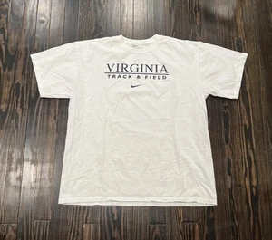 Nike Virginia Cavaliers Track & Field T Shirt Men’s XL White Cotton - Picture 1 of 4