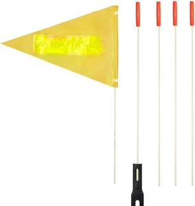 Bike Safety Flag with Pole 6-Feet Adjustable Height Yellow Reflective - Picture 1 of 7
