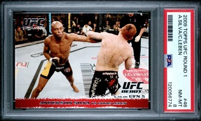 Anderson Silva Chris Leben 2009 Topps UFC Round 1 #46 Rookie PSA 8 - Image 1 of 2
