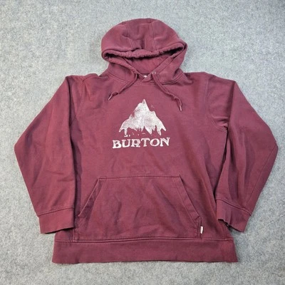 Sudadera con Capucha Burton Para Hombres Grande Roja Pullover Sudadera Montaña Logo Patín Snowboard Foto 1 de 4