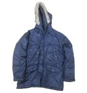 Abercrombie & Fitch Mens Snorkel Jacket M Military Parka Faux Fur Hood Coat - Picture 1 of 16