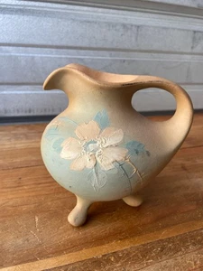 Antique JB Owens Utopian Ewer Pitcher Tripod Vase Art Pottery 921 Floral Artwork - Picture 1 of 19