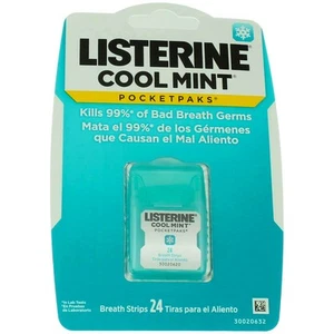 3 Pack Listerine PocketPaks Breath Strips, Cool Mint, 24 Ct - Picture 1 of 2