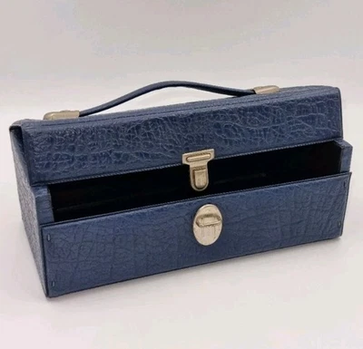 Коробка для хранения кассетных лент винтажная 9 дюймов дорожный чехол для переноски вмещает до 12 аудиокассет - Изображение 1 из 4