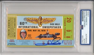 1976 Indy Indianapolis 500 Ticket Signed Mario Andretti PSA DNA COA Autograph F1 - Picture 1 of 2