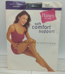 Hanes Soft Comfort Support Pantyhose Classic Navy Größe EF - Bild 1 von 5