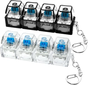 2 Stück Tastatur Zappeln Spielzeug Schlüsselanhänger 4in1 Taste Dekompression Stressabbau Gadget - Bild 1 von 12