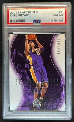 2003-04 SP Authentic Kobe Bryant #3844/3999 Lakers PSA 8 - Image 1 of 2