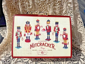 MIB Set 6 Nussknacker Williams Sonoma Steingutbecher mit Fuß 14 Unzen 2009 - Bild 1 von 6