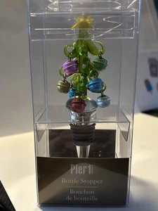 Pier 1 - Tapón para botellas de vino - Árbol de Navidad de vacaciones de vidrio soplado - ¡Nuevo!! - Imagen 1 de 5