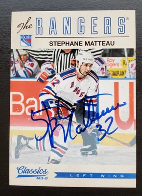 2012-13 Panini Classics Signatures Stephane Matteau Auto #120 New York Rangers - Image 1 of 2