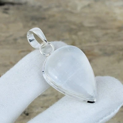 天然月光石宝石手工925纯银珠宝婚礼吊坠 — 第 1/4 张图片