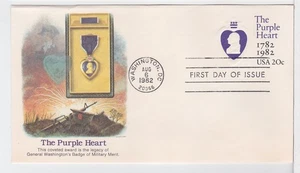 TurtlesTradingPost- Purple Heart Envelope - 1982 #U603- Fleetwood Cachet FDC - Picture 1 of 2