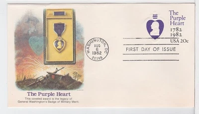 TurtlesTradingPost- Purple Heart Envelope - 1982 #U603- Fleetwood Cachet FDC - Image 1 of 2