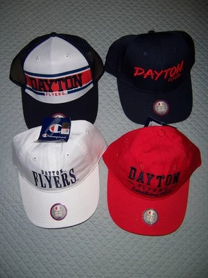 Lot of 4 Dayton Flyers Champion Applique logo Men's Adjustable Cap Hat  Stitched - Image 1 of 4