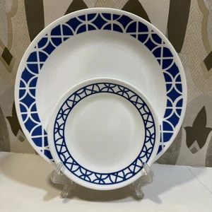 Corelle Cobalt Circles Replacement Dinner, Bread & Butter Plates - Picture 1 of 12