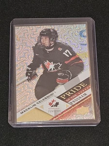 2024 UD Team Canada Juniors Macklin Celebrini Gold Foil Parallel 20/25 #17 RARE - Picture 1 of 2